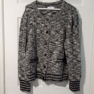 Nine West Charcoal and Black Knit Cardigan